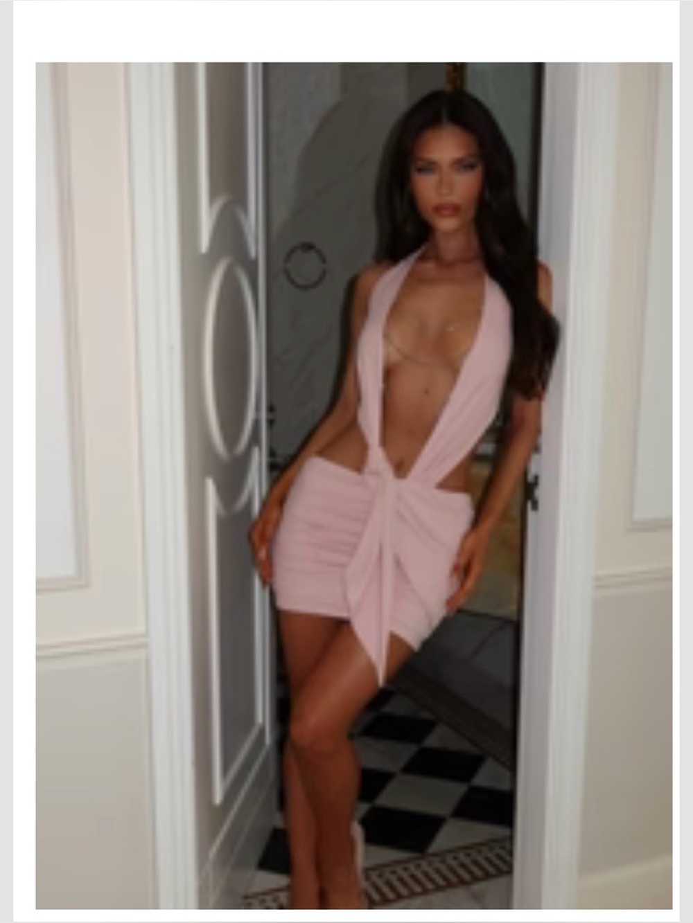 Women’s Twist-Front Halter Top in Blush Pink dress